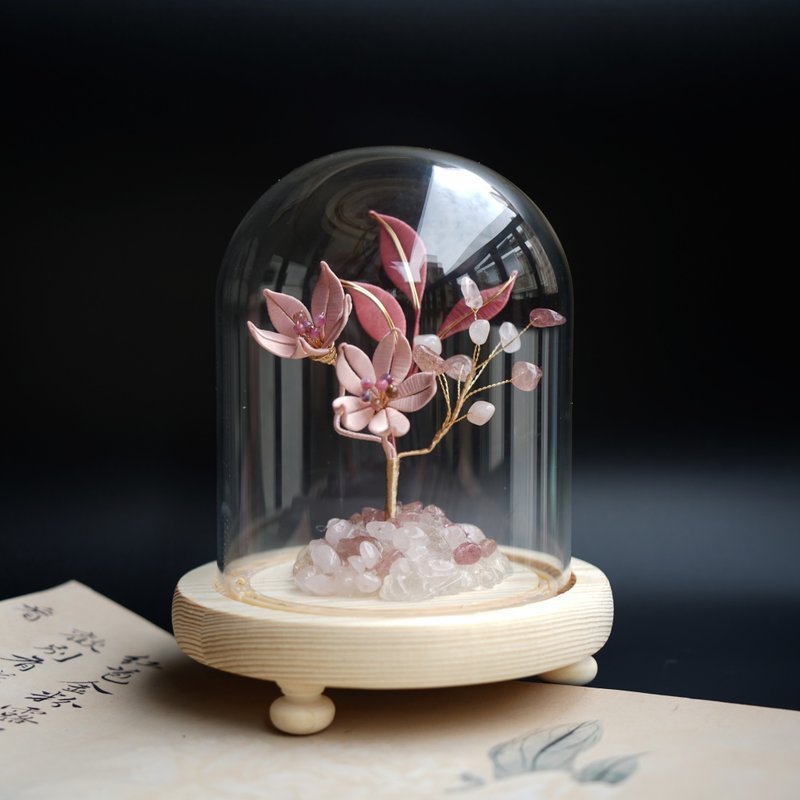 【沁妍】缠花 春仔花 永生花 水晶树 | 桃花 粉晶 草莓晶 招桃花 - 摆饰 - 水晶 粉红色