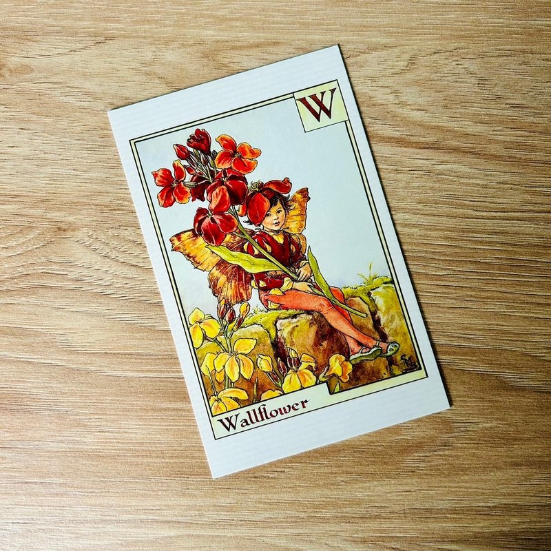 花仙子 字母系列 经典明信片 - Wallflower / 桂竹香 - 卡片/明信片 - 纸 