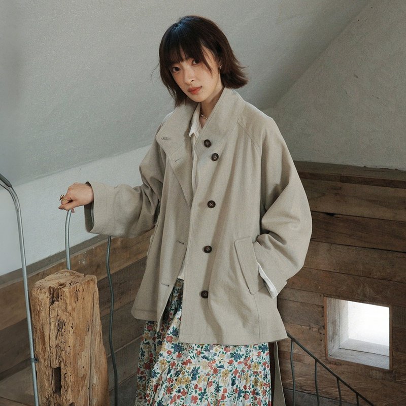 系带短风衣 | 外套 | 两色 | 春款|Sora-2056 - 女装休闲/机能外套 - 棉．麻 多色