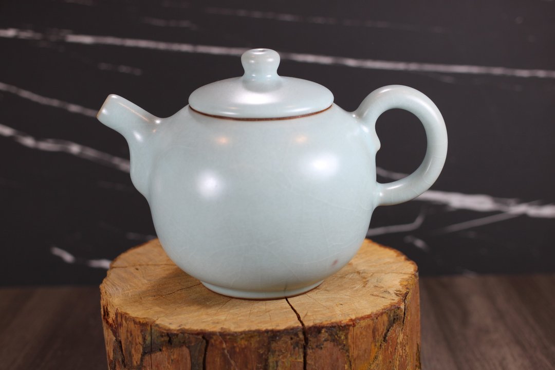 【送礼好物】超大 天青汝窑 手工茶壶 莺歌陶艺名家叶敏祥手作 - 茶具/茶杯 - 瓷 