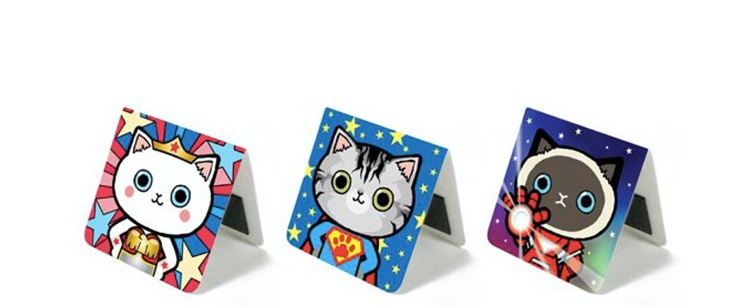 &amp;Cabinet 猫咪磁铁书签 - Cat hero - 冰箱贴/磁贴 - 塑料 蓝色