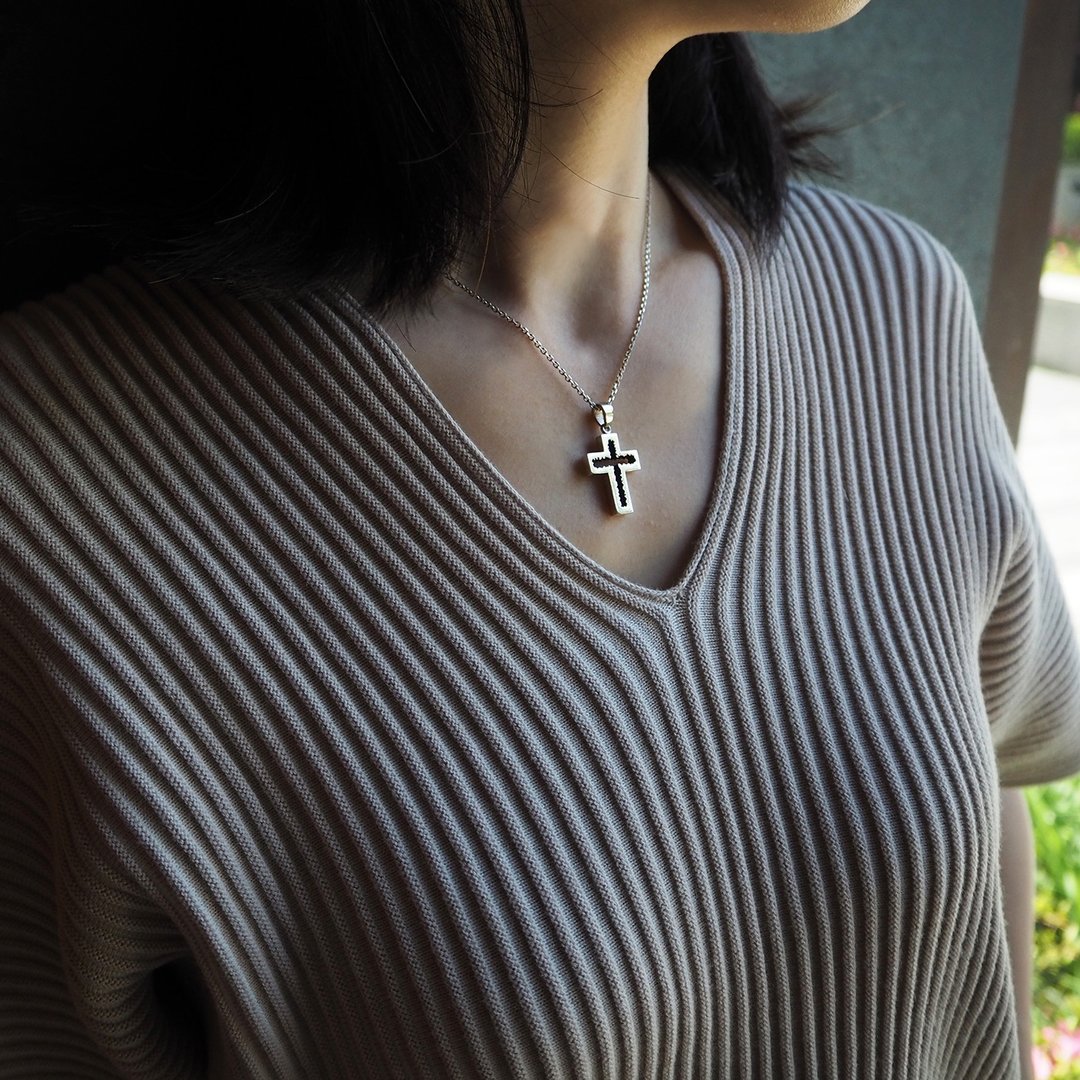 cross af necklace_十字架af项链 925银 限量 设计师 订制 珠宝 - 项链 - 银 银色