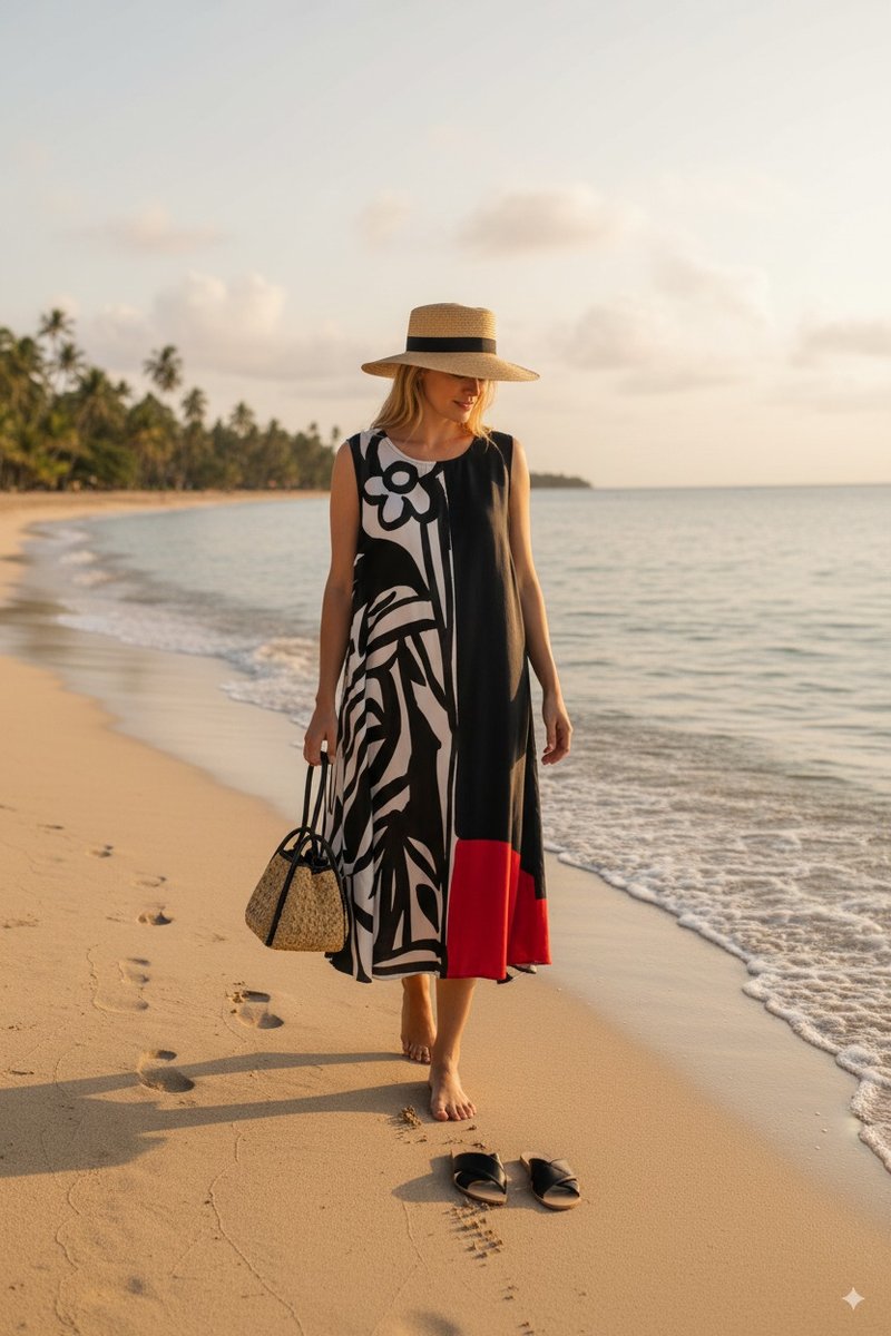 Short Dress Cotton Rayon Hand Paint colorful vacation sumer - 洋装/连衣裙 - 棉．麻 