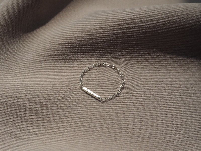手工链戒 细戒 线戒-纯银 - 戒指 - 其他金属 银色