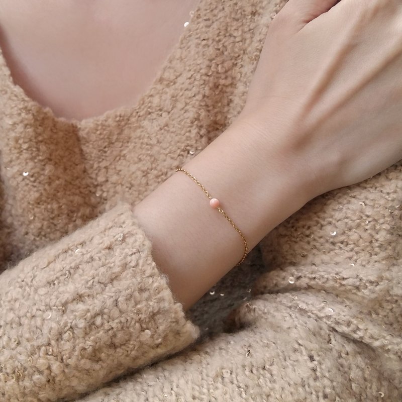 深水宝石珊瑚手链 千年一遇 恋爱人缘 好运连连 祝福礼物 - 手链/手环 - 宝石 粉红色