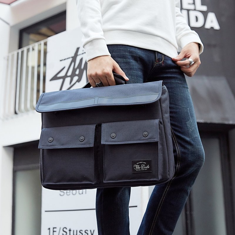 公文包 手提袋 电脑袋 单肩包 防水布料 Spirit - 深蓝色 - 公文包/医生包 - 其他材质 蓝色