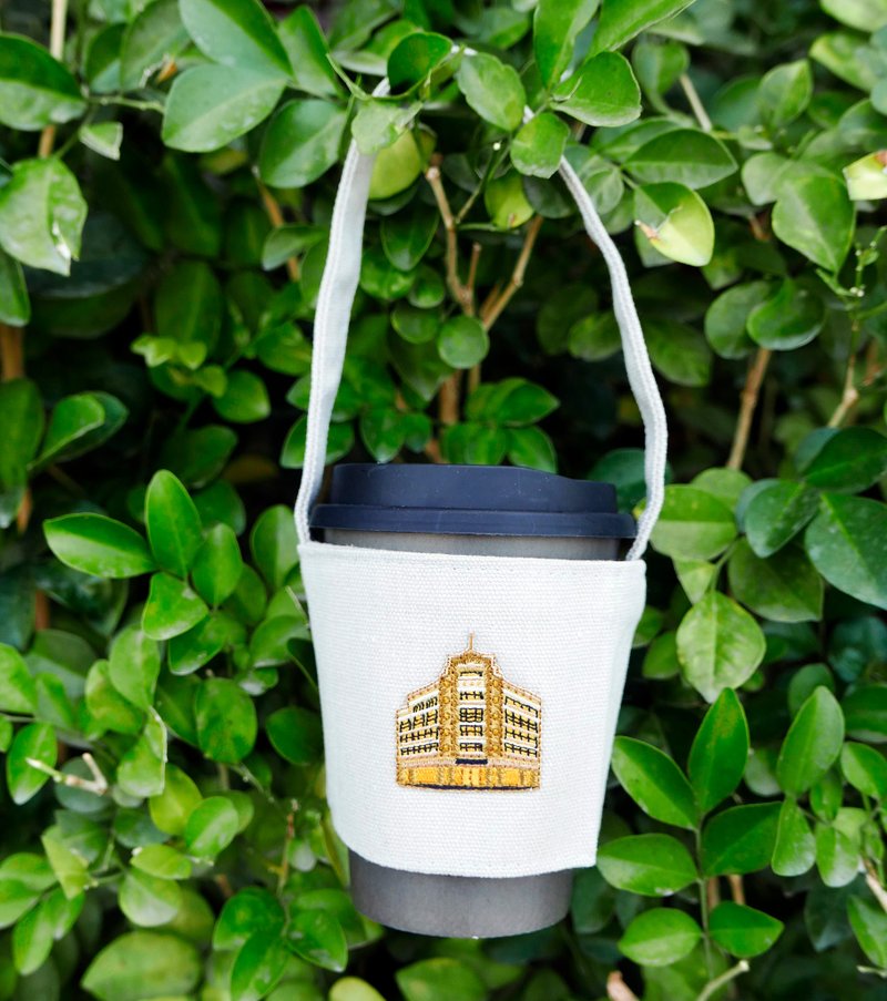 刺绣饮料袋 | 建筑物系列 - 台南林百货 | 文艺轻黏 - 随行杯提袋/水壶袋 - 棉．麻 多色