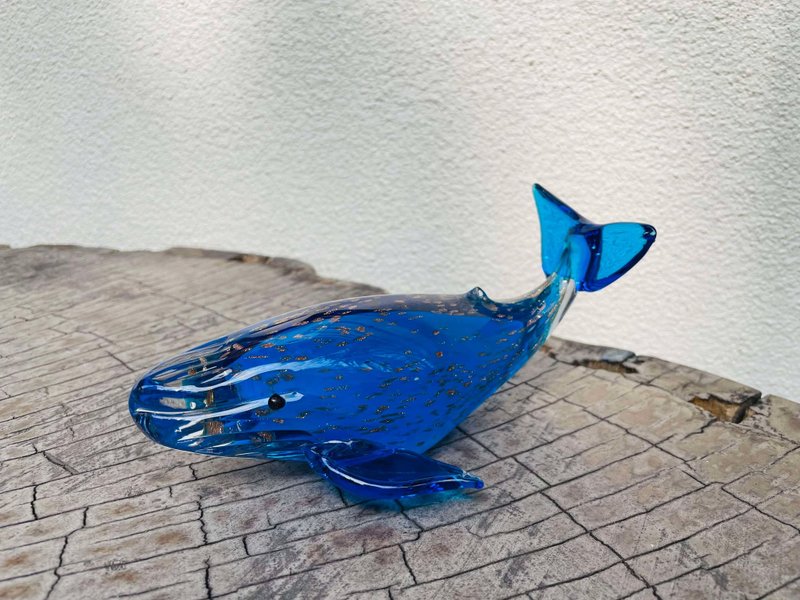 水晶玻璃 夜光 蓝鲸 鲸鱼 - 摆饰 - 琉璃 