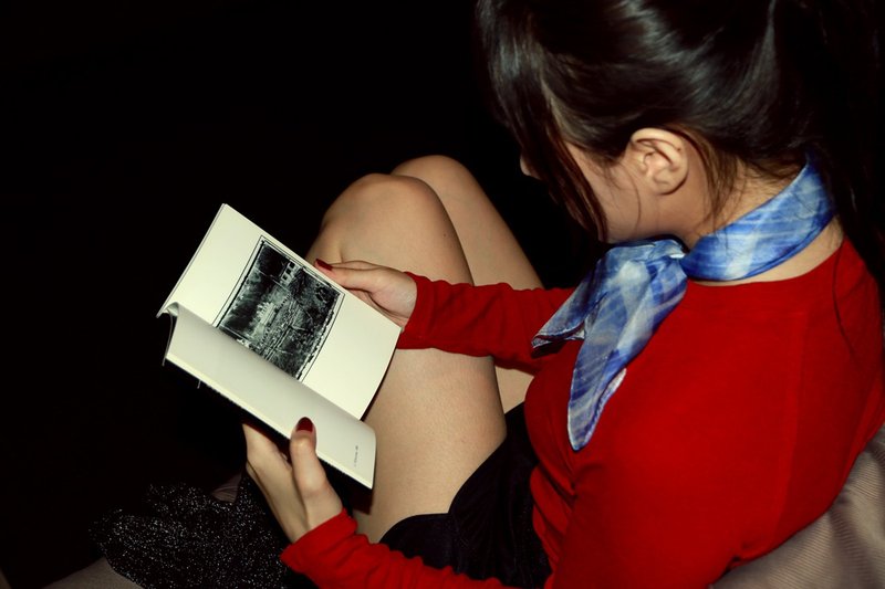 塞纳河的波光点点 巴黎情调的蓝白几何印花丝巾 日本制 - 丝巾 - 丝．绢 蓝色