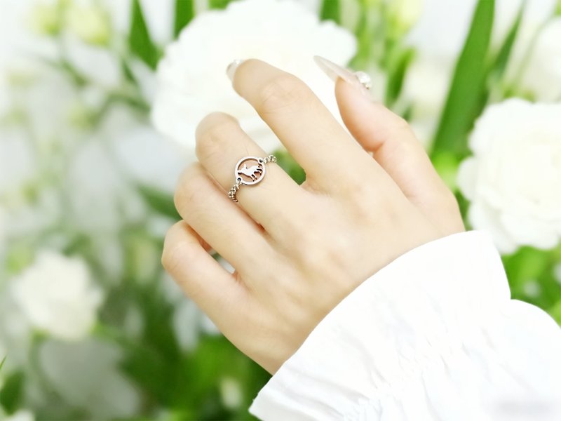 小小宇宙 - 医疗钢两用链戒-吉娃娃 - 戒指 - 不锈钢 银色