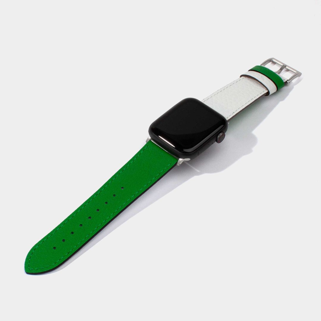 Apple Watch 表带 - 双面绿白色牛皮 表带 - 表带 - 真皮 绿色