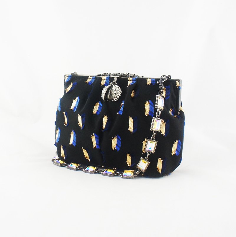 【经典系列】水钻瓢虫 - 手提包/手提袋 - 聚酯纤维 蓝色