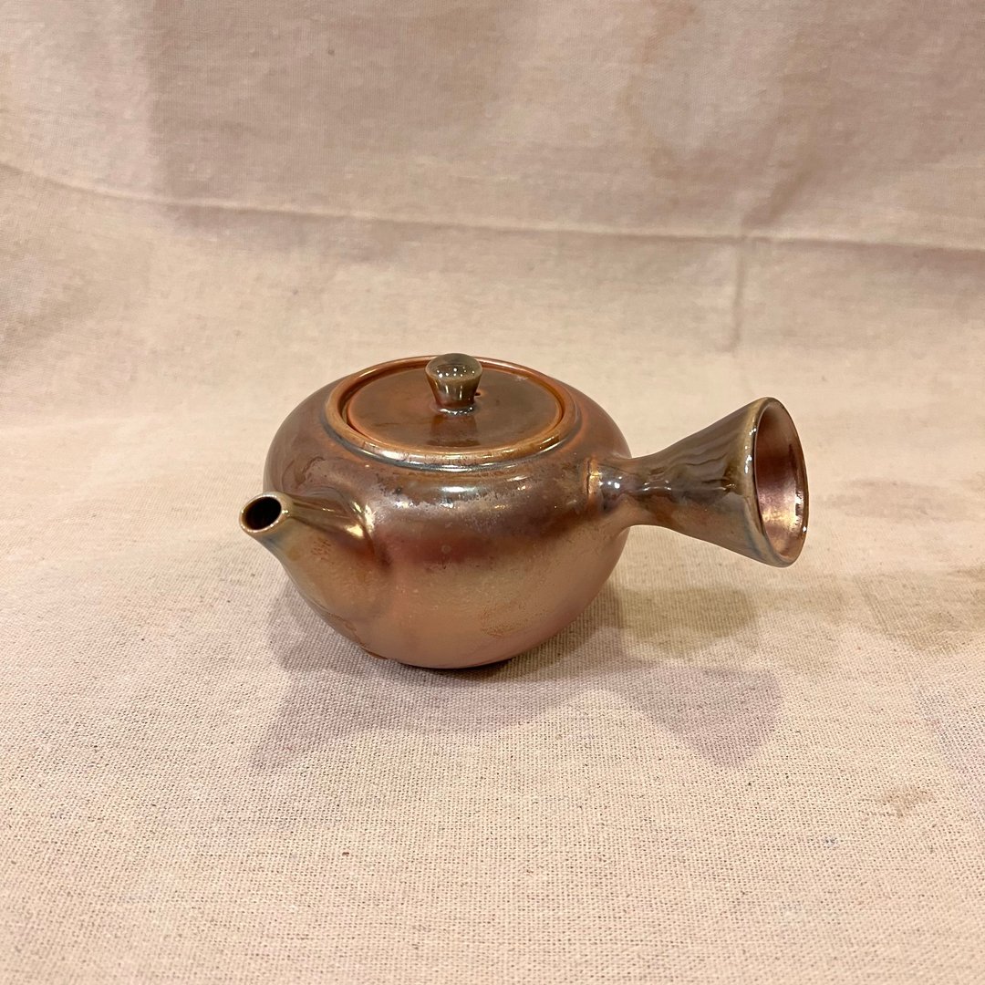 柴烧金彩短侧把茶壶 / 柴烧茶具  / 小平凡手作 - 茶具/茶杯 - 陶 