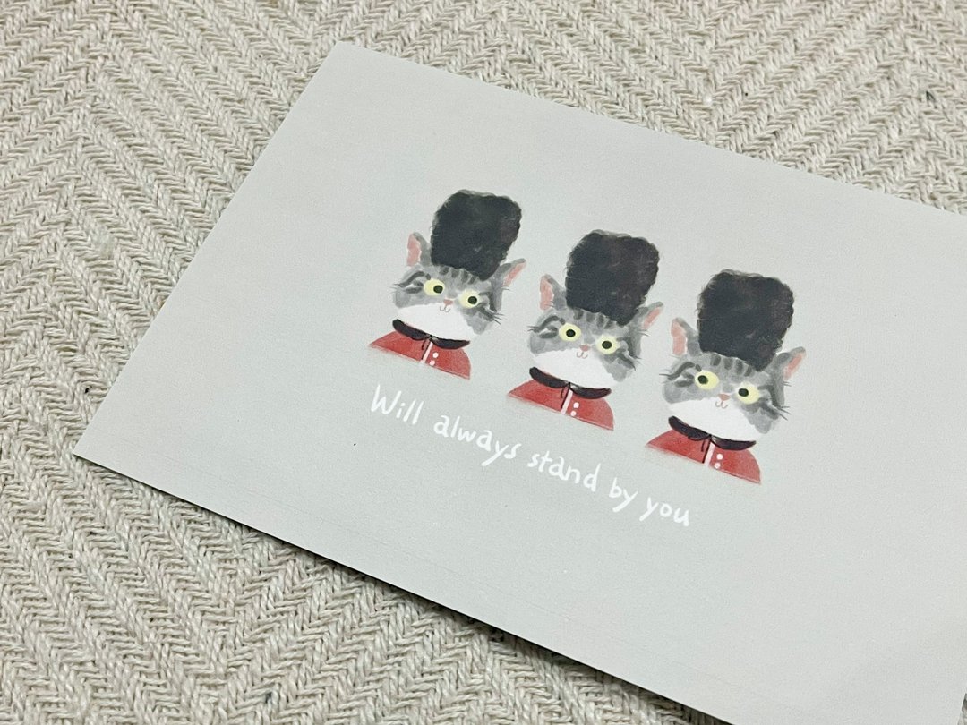 明信片 | 英国士兵猫 Will always stand by you - 卡片/明信片 - 纸 