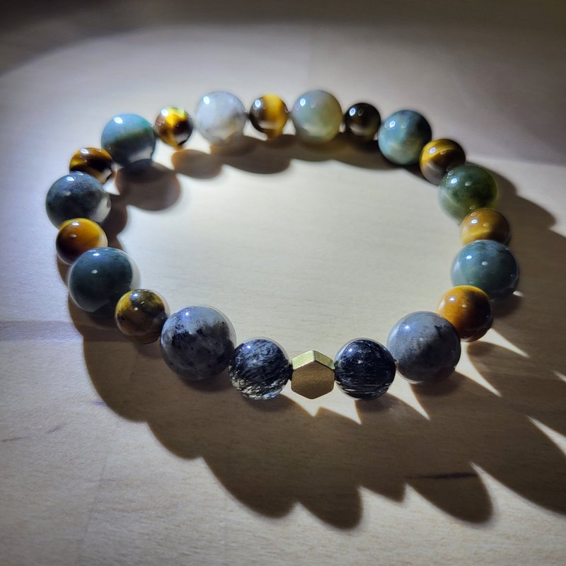 •海底火山• 男人风 设计款水晶手串 - 手链/手环 - 水晶 黑色