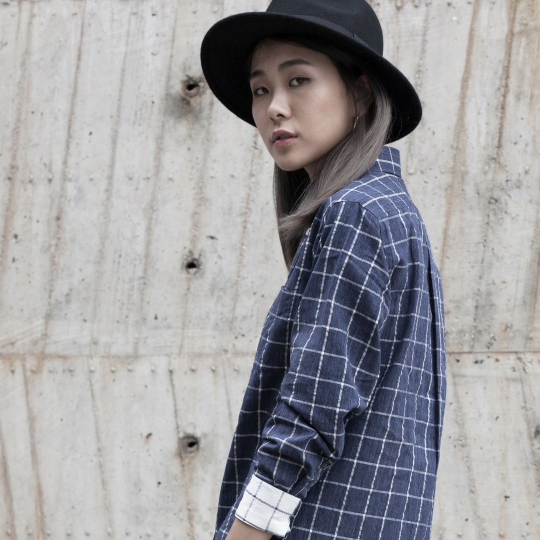Made in Tokyo - Plaid Shirt (日本制) | 剩S - 女装衬衫 - 棉 蓝色