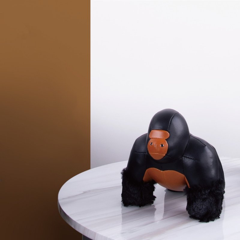 【书挡】猩猩 Gorilla Milo 皮革动物摆饰 | 入厝礼物 - 摆饰 - 人造皮革 多色
