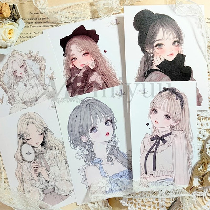 贴纸原创贴纸人贴纸原创贴纸女孩贴纸装饰贴可爱 - 贴纸 - 纸 蓝色