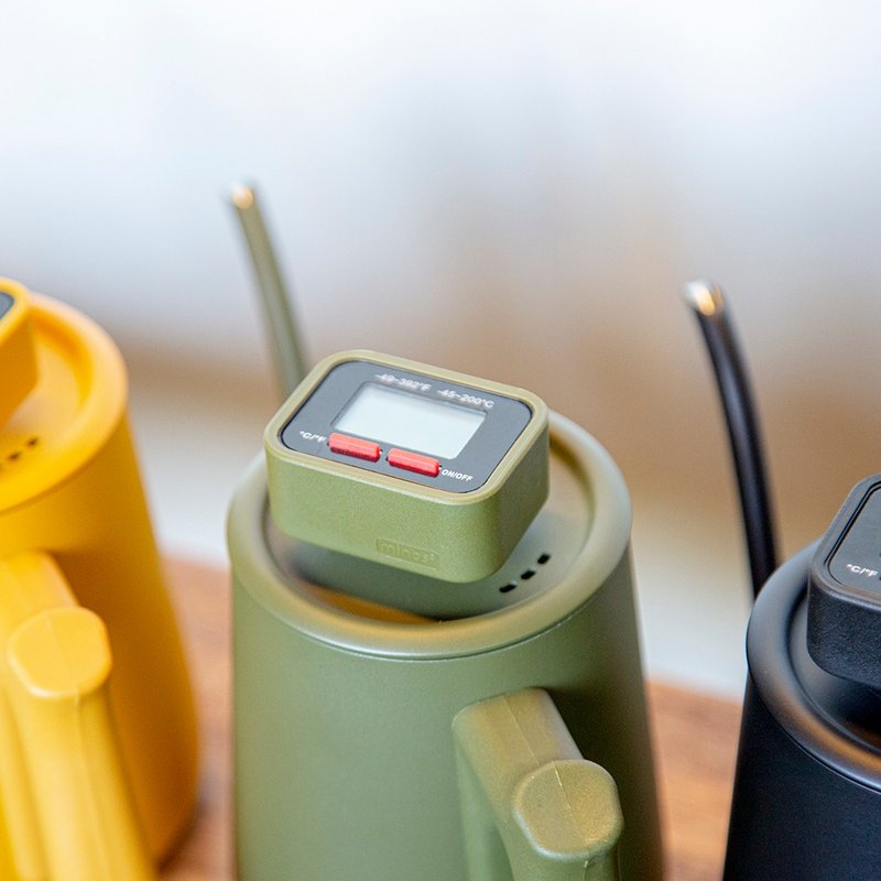 手冲壶附温度计组/不锈钢/600ml/内刻度/含温度计/9款颜色花纹 - 咖啡壶/周边 - 不锈钢 绿色