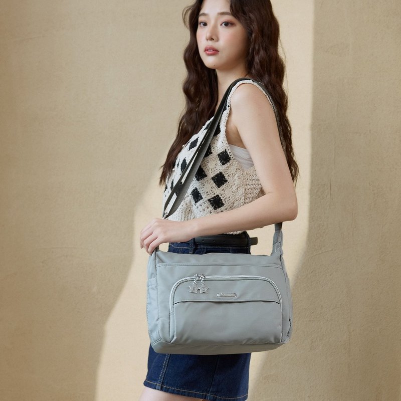 【Kinloch Anderson】城市酷玩 多隔层斜侧包-灰绿 - 侧背包/斜挎包 - 尼龙 灰色