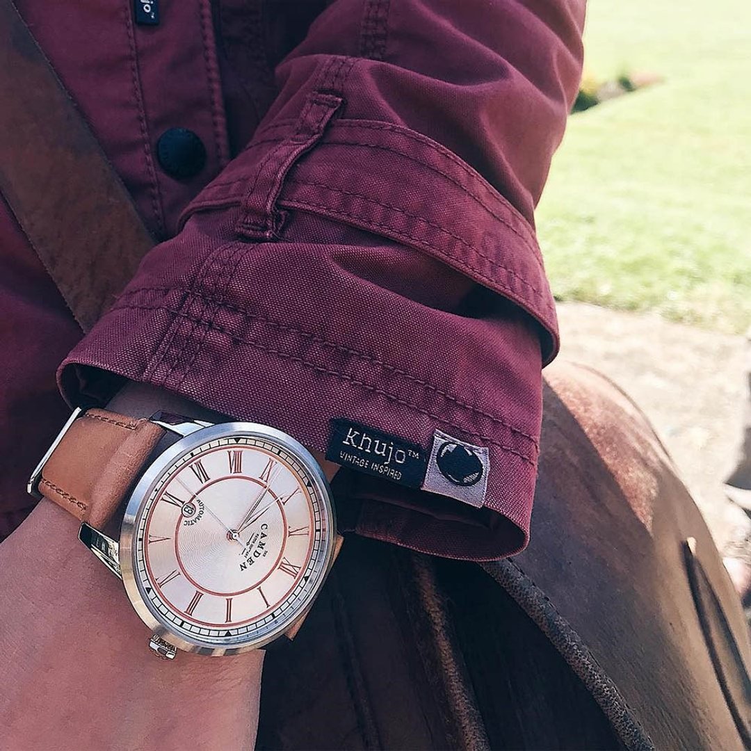 Camden Watch 经典绅士 英伦罗马数字动能表 43mm 不锈钢银棕皮带 - 其他 - 其他金属 