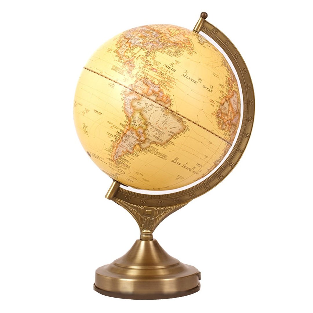 #AR交互款SkyGlobe 10寸仿古立体图形/金属底座/触控三段式地球仪 - 摆饰 - 塑料 卡其色