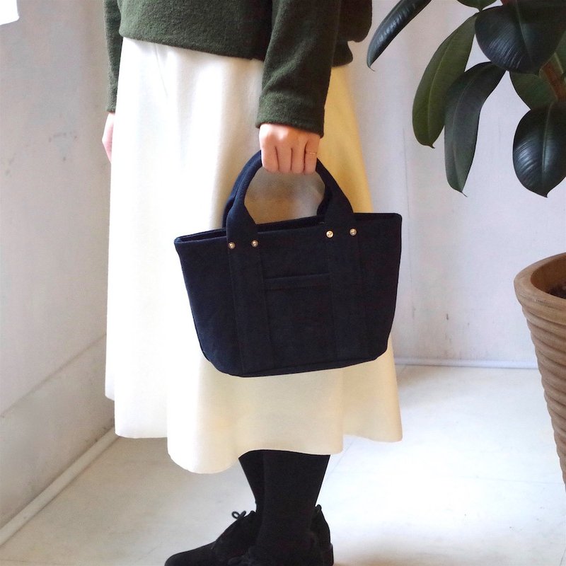 Kurashiki Canvas Petit Tote --Handsome black - 手提包/手提袋 - 棉．麻 黑色