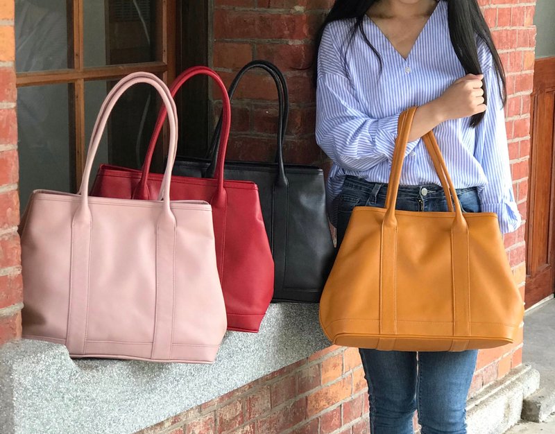 费南雪 超大容量通勤族 牛皮托特包 - 手提包/手提袋 - 真皮 多色