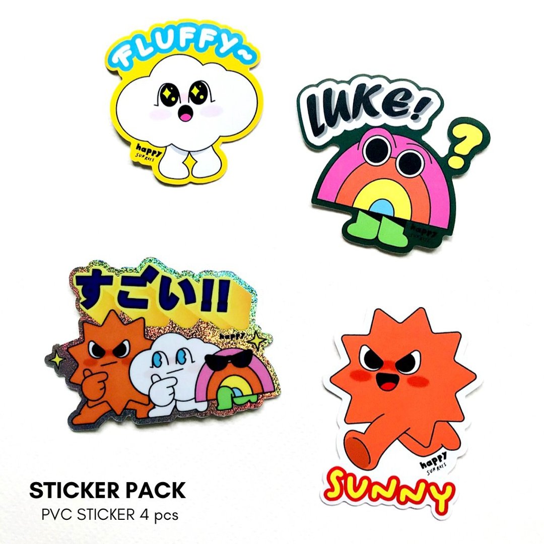 HAPPY SUNRAYS STICKER PACK Vol.1 : Sunny Fluffy Luke! Nice to meet you - 贴纸 - 其他材质 多色