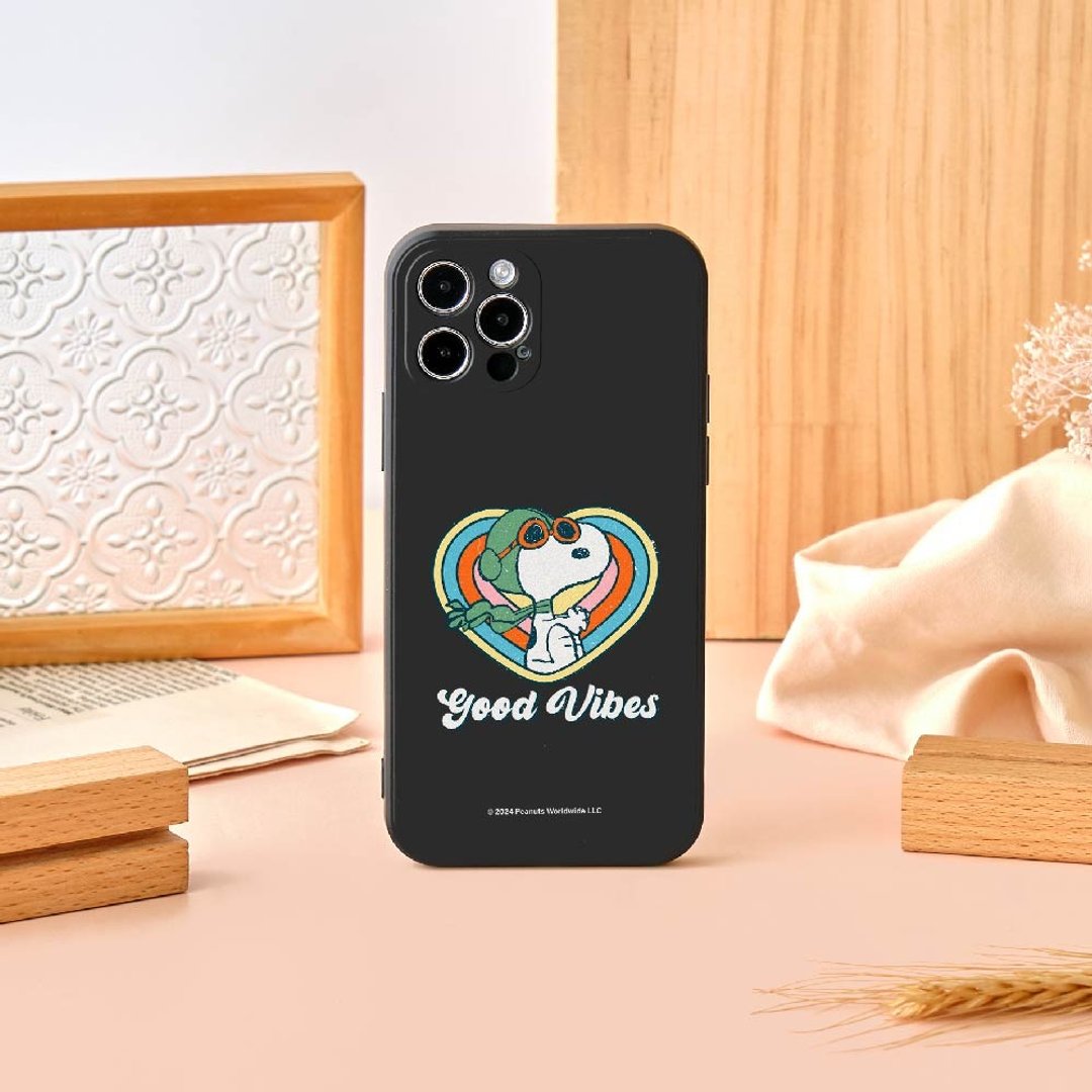 SNOOPY史努比酷炫爱心纯色硅胶iPhone手机壳 - 手机壳/手机套 - 硅胶 黑色