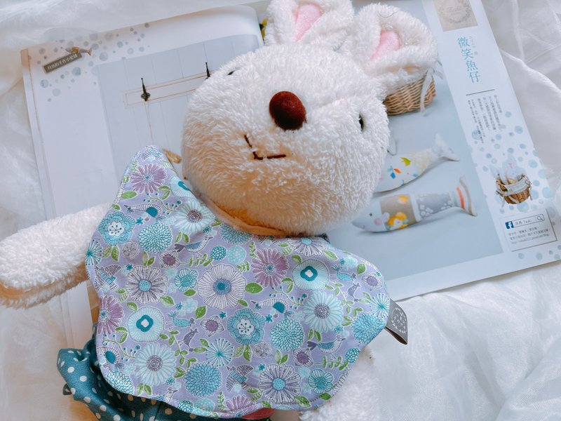 花兜/围兜/口水巾-紫花鸟语 - 围嘴/口水巾 - 棉．麻 紫色