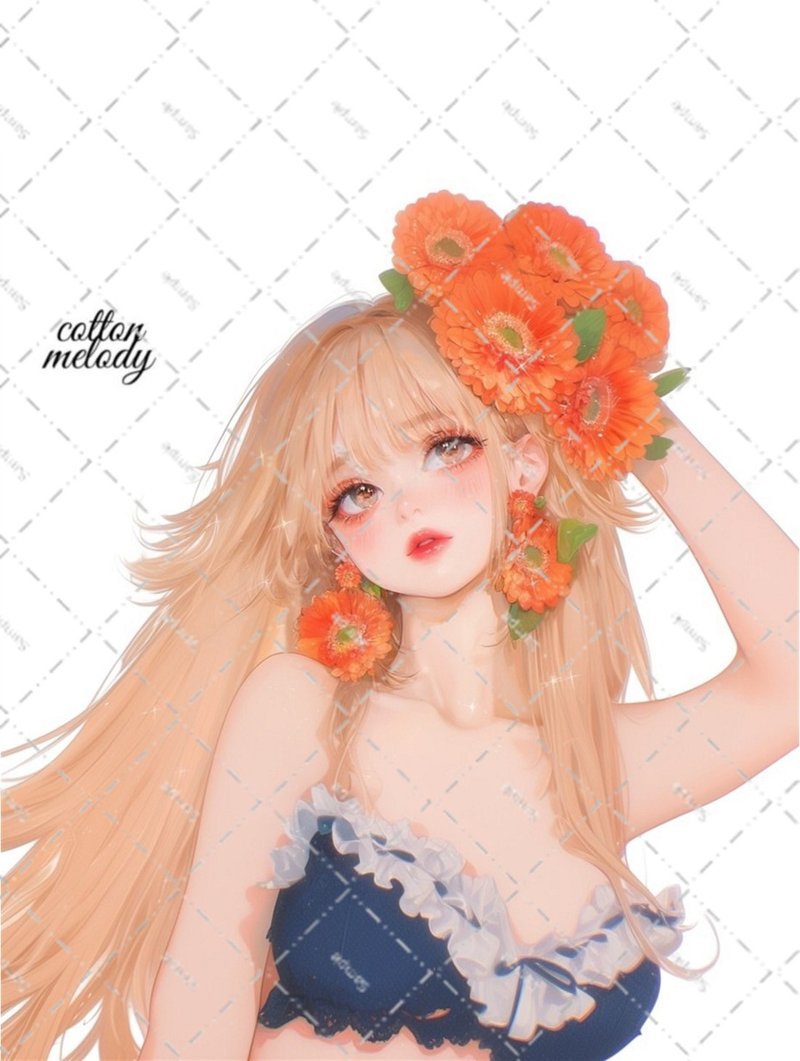 original sticker no.6166 人物贴纸 原创贴纸 人物贴纸 女孩贴纸 原创人物贴纸 - 贴纸 - 纸 