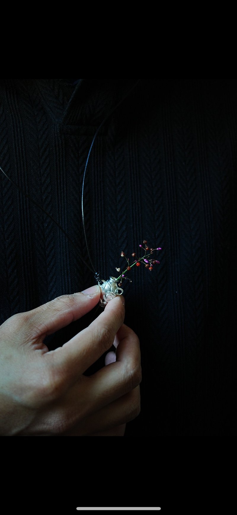 KUÂN KUÂN 花器 项链 - 项链 - 纯银 银色