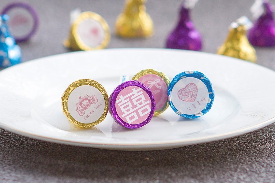 Pink婚礼主题-KISSES水滴巧克力(每包100颗) - 巧克力 - 新鲜食材 粉红色