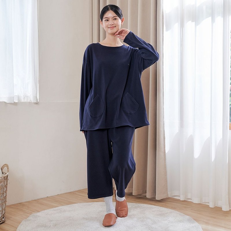 FLEECE摇粒绒口袋造型上衣套装-共2色 - 居家服/睡衣 - 棉．麻 多色