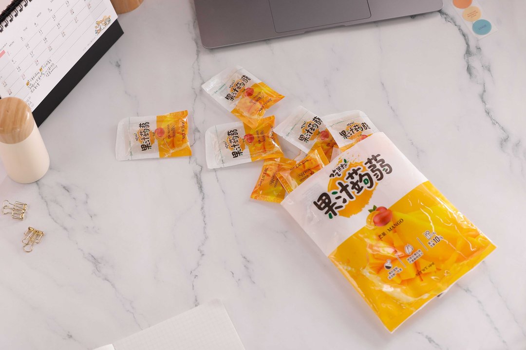 【吃果籽】芒果果汁蒟蒻 240g x 3包组 - 奶冻/布丁 - 其他材质 橘色