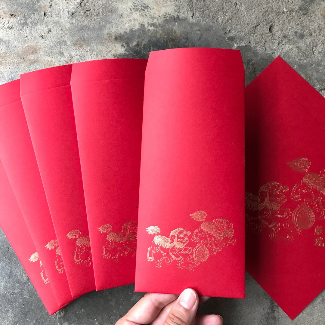 马年开运红包袋 5 入/祥狮献瑞 - 红包/春联 - 纸 红色
