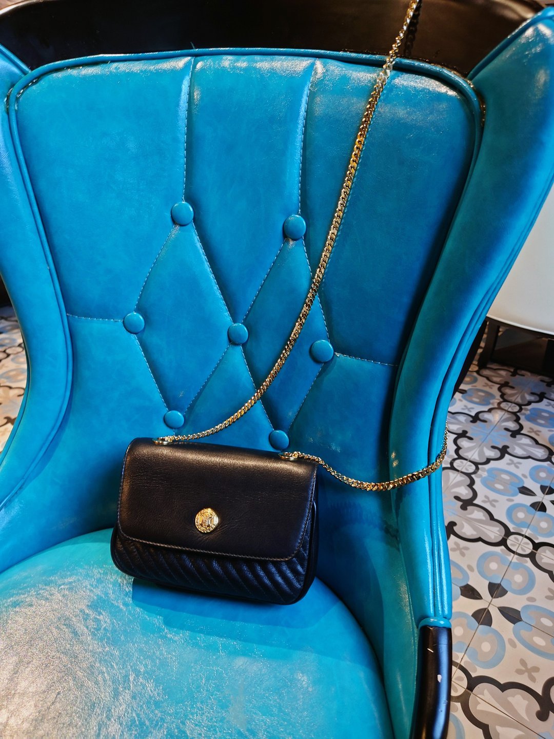 中古包 CELINE 黑金凯旋门晚宴包手拿包链条包斜背包斜挎包单肩包 - 侧背包/斜挎包 - 真皮 黑色