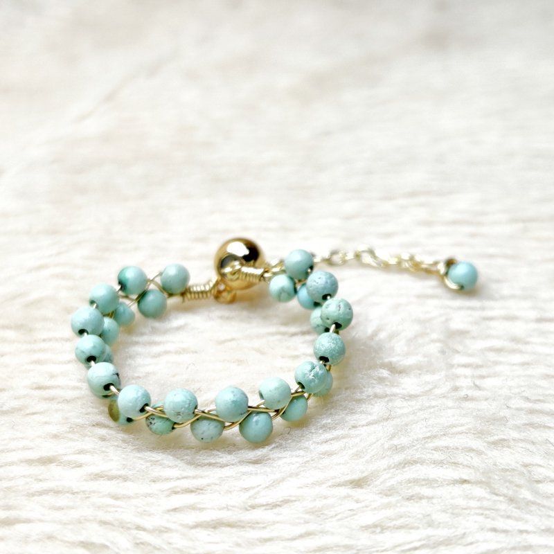 【设计款】14K金绿松石戒指 14K Gold Turquoise Ring - 戒指 - 玉石 