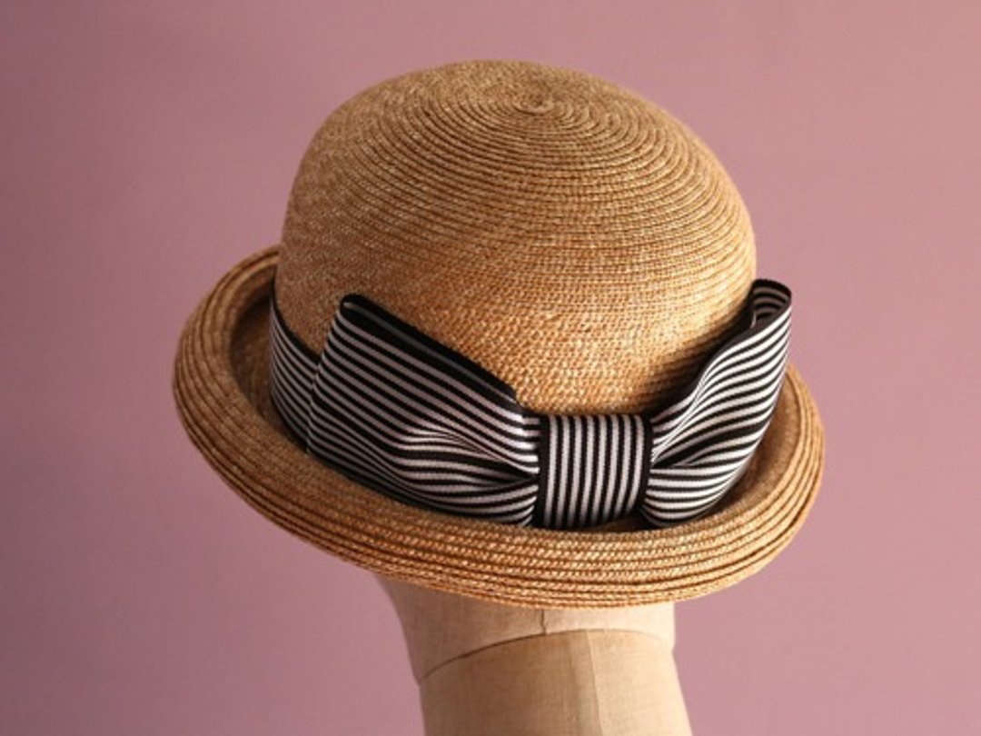 Straw bowler hat Nicole - 帽子 - 其他材质 卡其色
