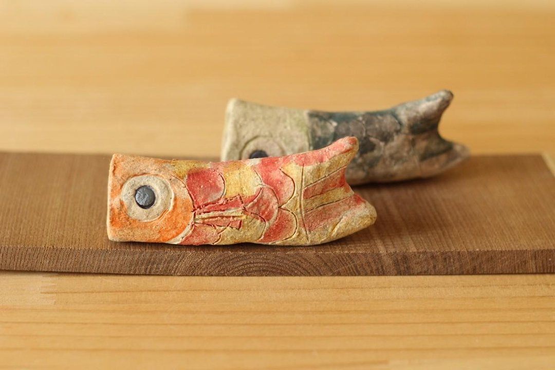 Ceramic carp streamer - 摆饰 - 陶 卡其色