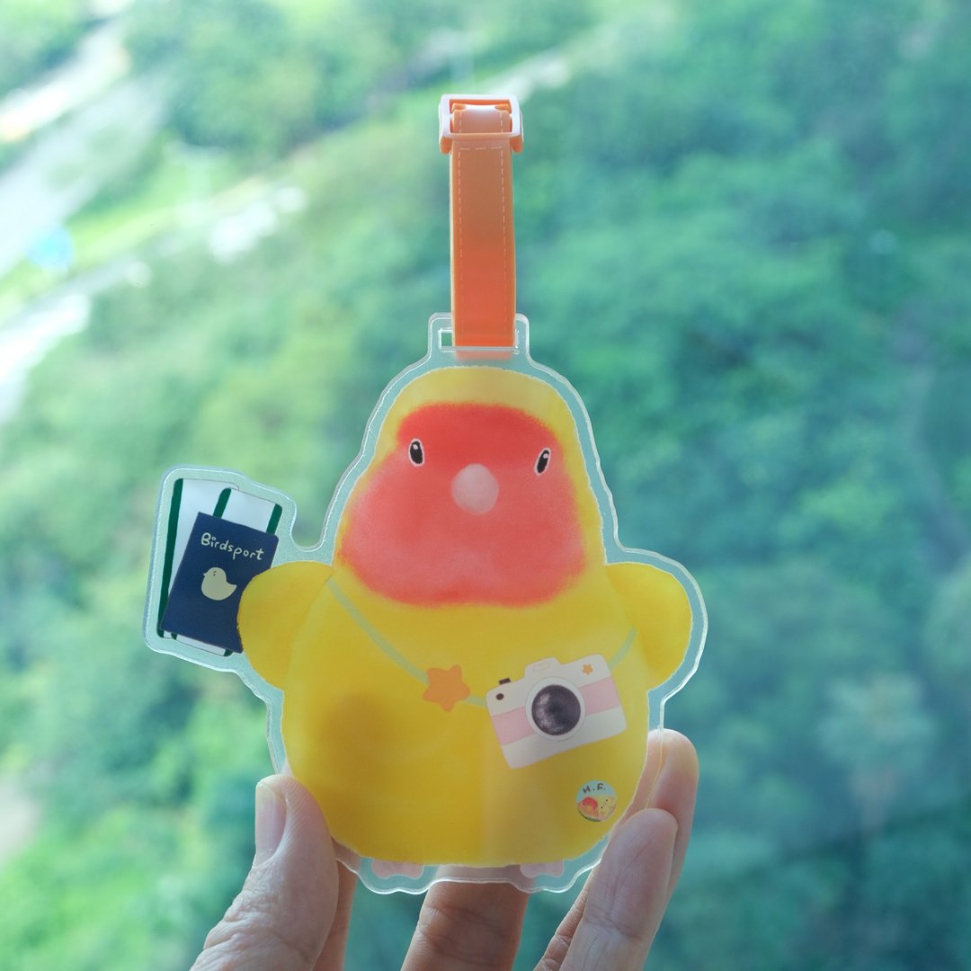 鸟宝飞飞行李牌 爱情鸟/小鹦/ 鹦鹉宝宝 - 护照夹/护照套 - 塑料 白色