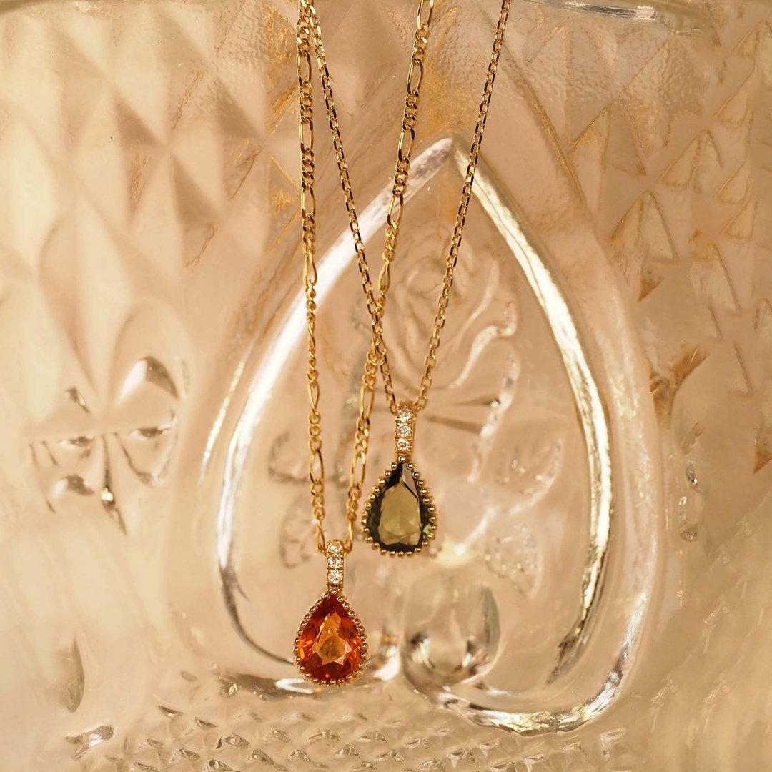 Sapphire Millet Necklace | 蓝宝石水滴颈链 |18K 黄金 - 项链 - 贵金属 金色