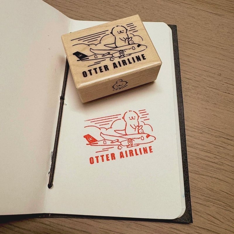 Shine原创可爱水獭航空木柄橡皮章 - 印章/印台 - 木头 