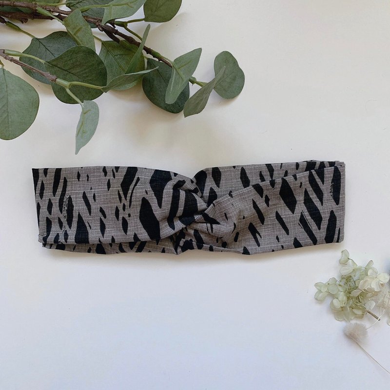 岛森家 / 扭结松紧发带 / 梦境 - 发饰 - 棉．麻 黑色