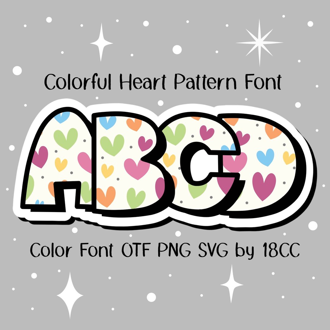 多彩心 OTF PNG SVG - 字体设计 - 其他材质 