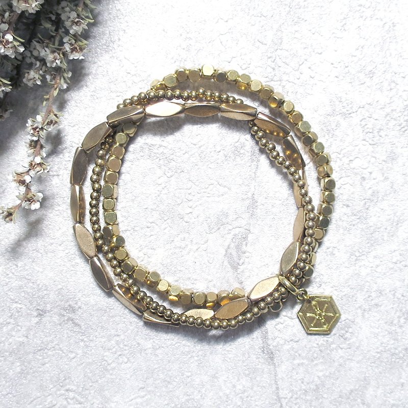 VIIART。变幻II。黄铜手环INS风百搭基础款可拆卸VINTAGE - 手链/手环 - 其他金属 金色