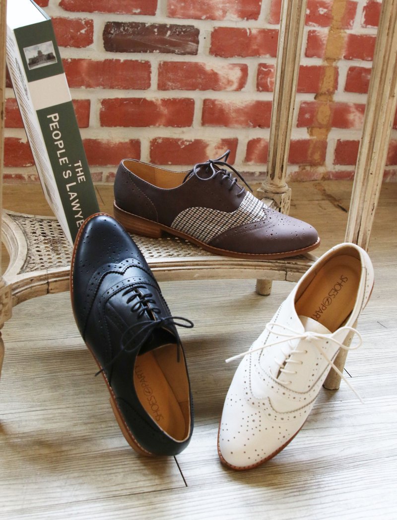【接单手工制】外尖内圆英伦风绑带真皮牛津鞋_C2-19525L - 女款牛津鞋/乐福鞋 - 真皮 