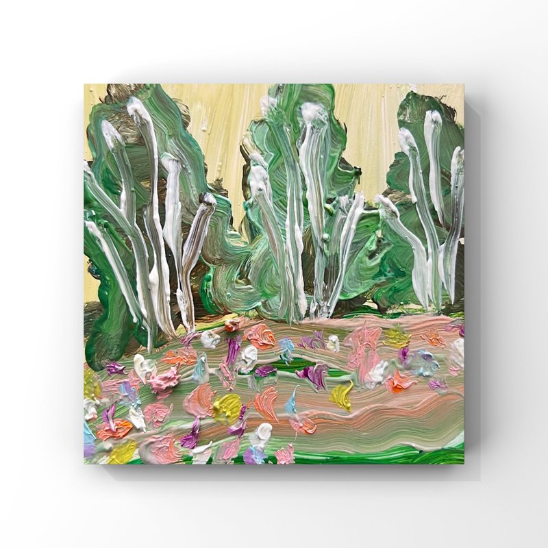 野花草地原创油画抽象风景艺术树木与花朵 - 海报/装饰画/版画 - 其他材质 多色