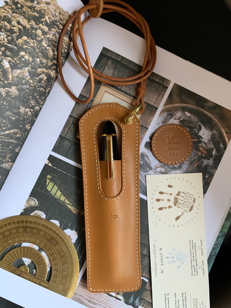 Single Slot Pen Case - 笔筒/笔座 - 真皮 咖啡色